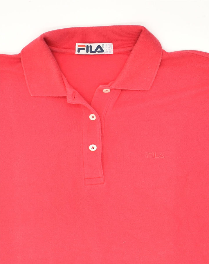 FILA Womens Polo Shirt IT 46 Large Red Cotton | Vintage Fila | Thrift | Second-Hand Fila | Used Clothing | Messina Hembry 