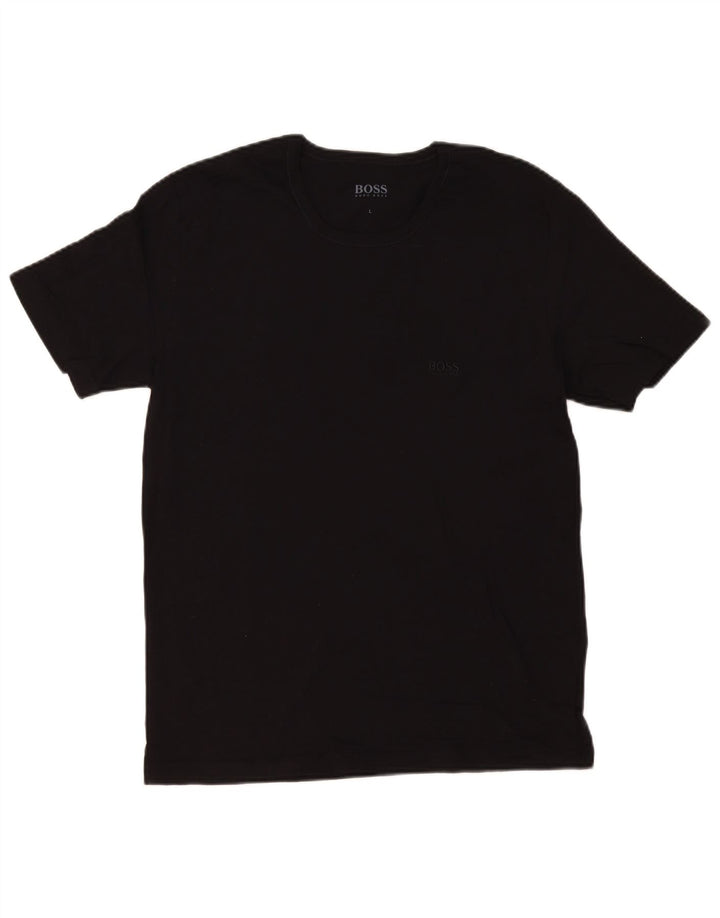 T-shirt da uomo Hugo Boss Top grande in cotone nero