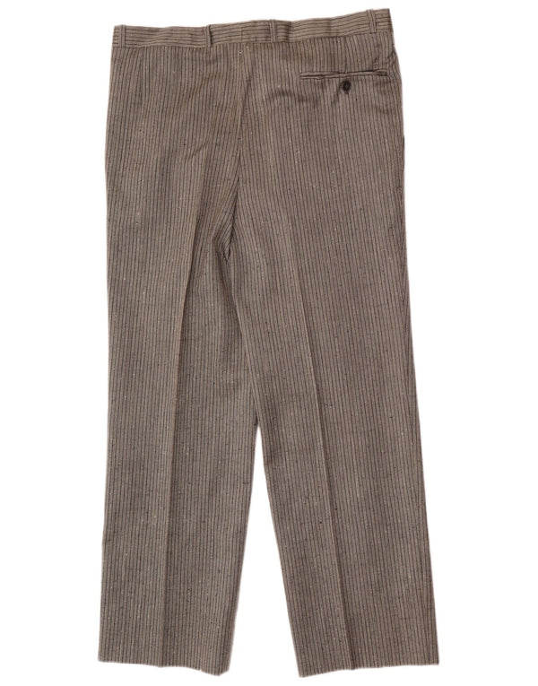 Pantaloni da abito vintage da uomo con pegging W34 L29 gessato grigio