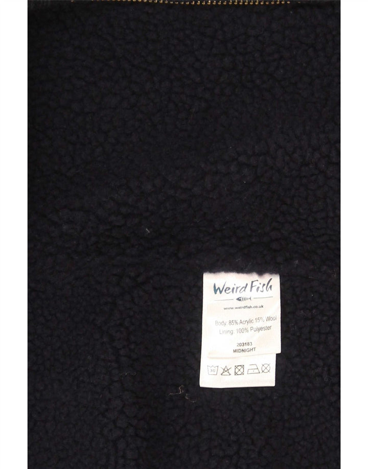 Maglione cardigan con cappuccio da uomo Weird Fish grande acrilico blu navy