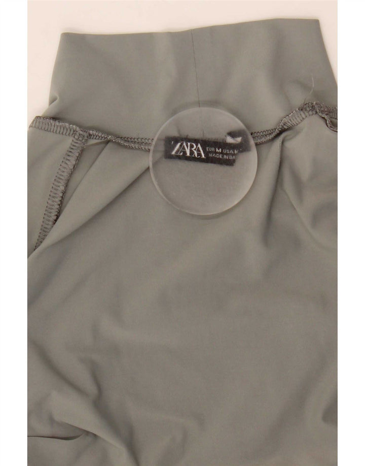 Body a maniche lunghe da donna Zara UK 12 Nylon grigio medio