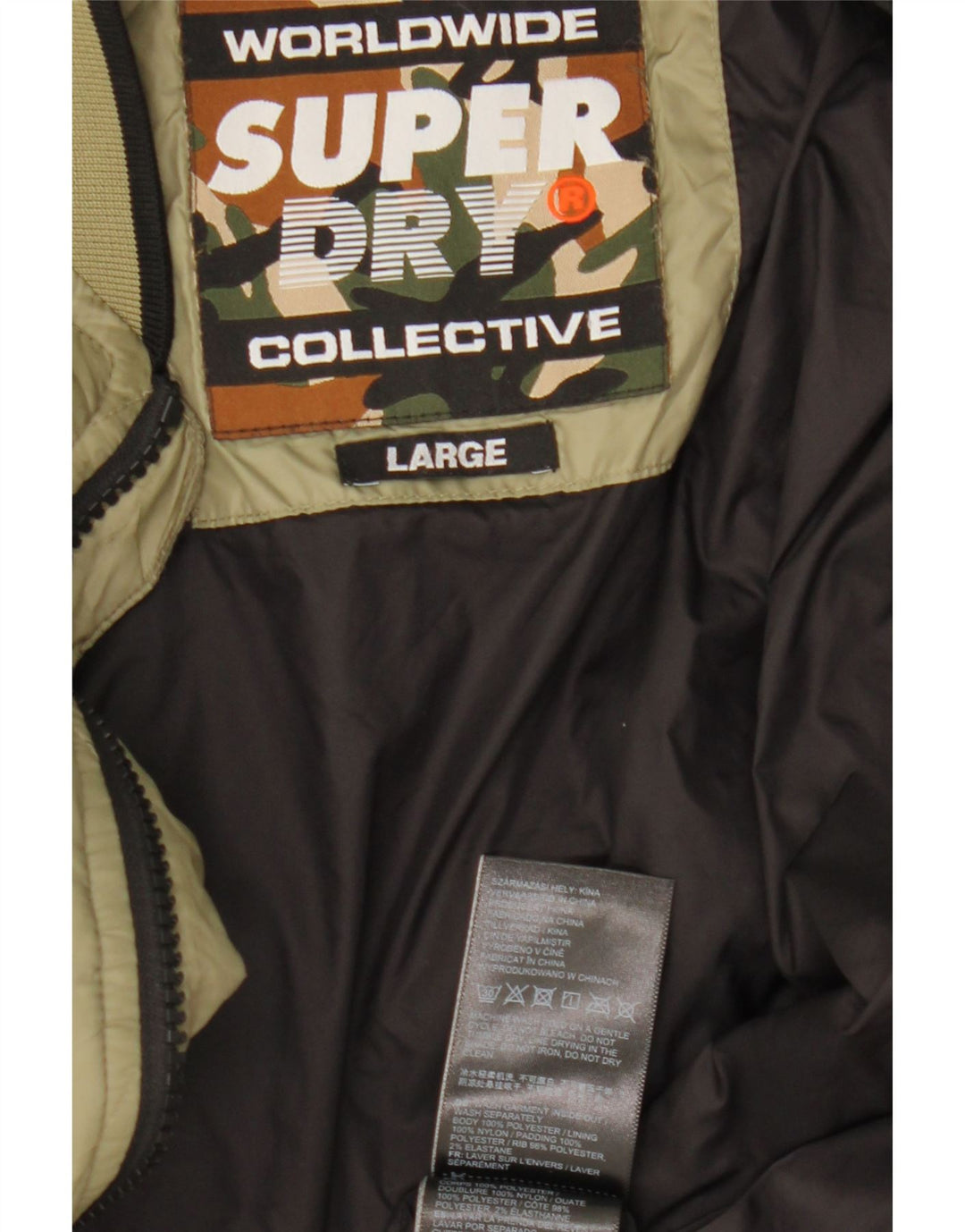 Giacca imbottita da uomo Superdry UK 40 Large Khaki Nylon