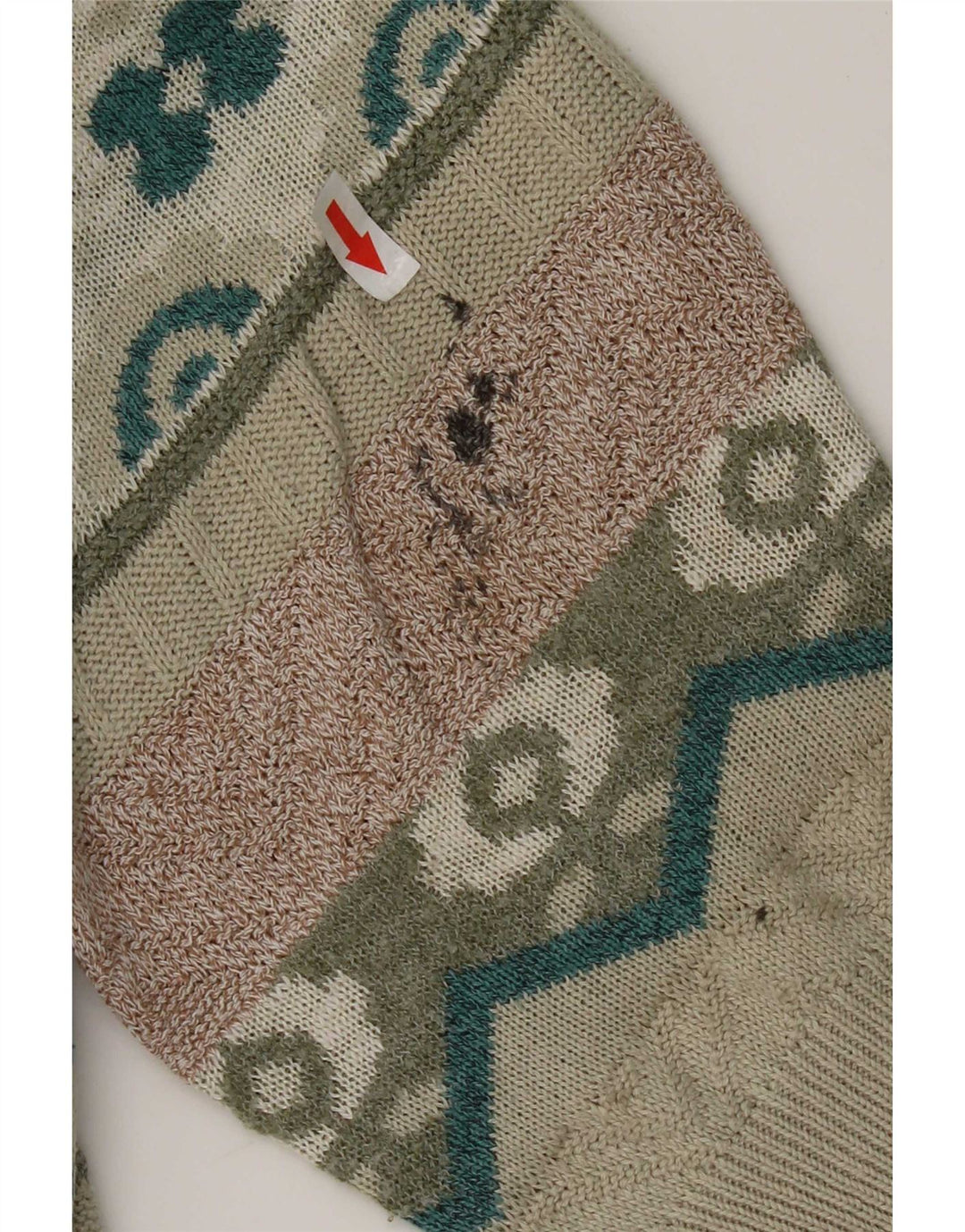 Maglione maglione vestibilità regolare da uomo della South Coast, grande retrò geometrico beige