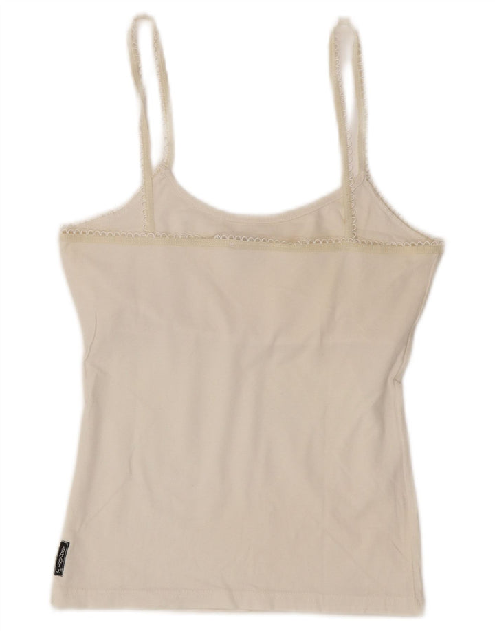 Armani Jeans Donna Graphic Crop Cami Top UK 8 Small Bianco