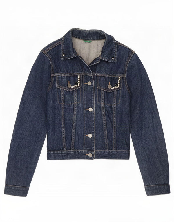 Giacca in denim da donna Benetton UK 10 piccola blu