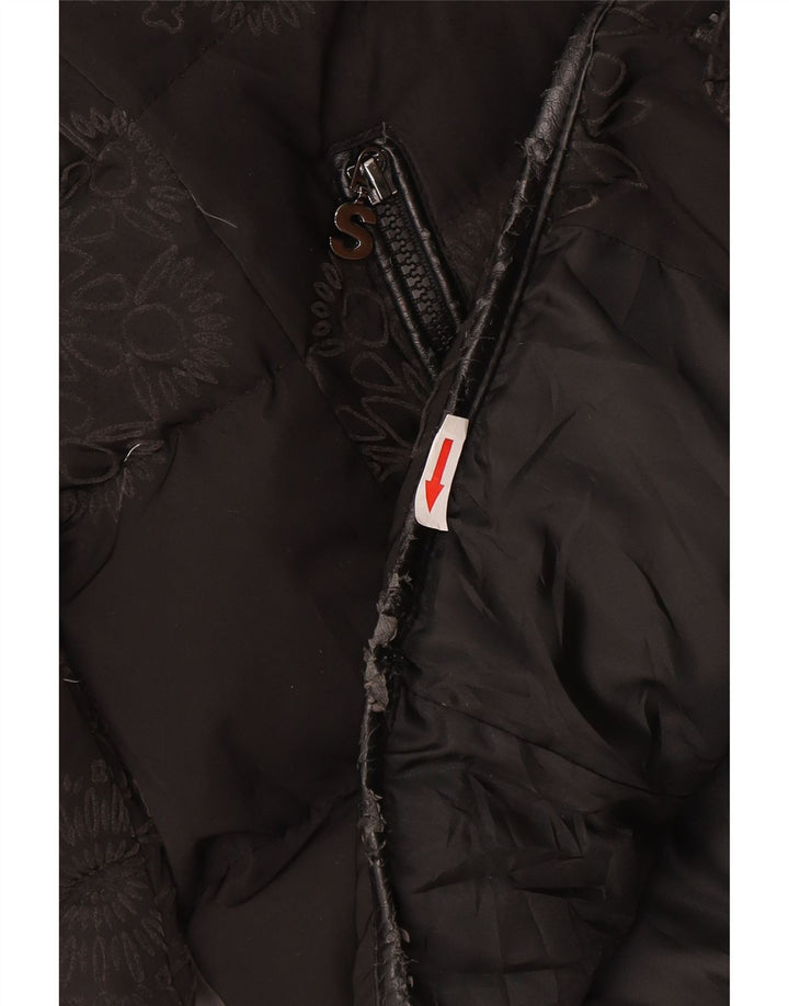 Desigual Giacca imbottita con cappuccio grafica da donna IT 44 Medium Black Floral