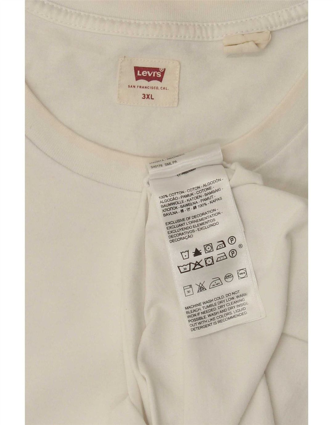 T-shirt da uomo Levi's Top 3XL cotone bianco
