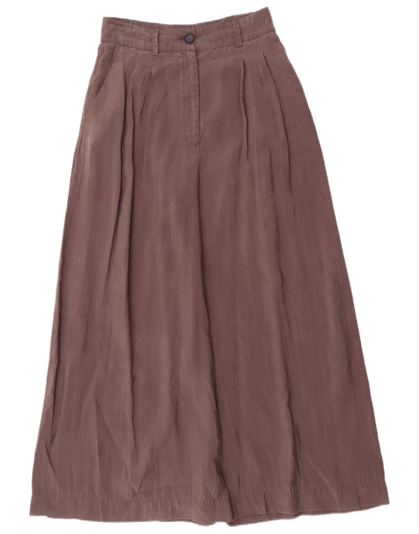 Pantaloni casual a gamba larga a vita alta da donna Zara piccoli W26 L26 Lyocell marrone
