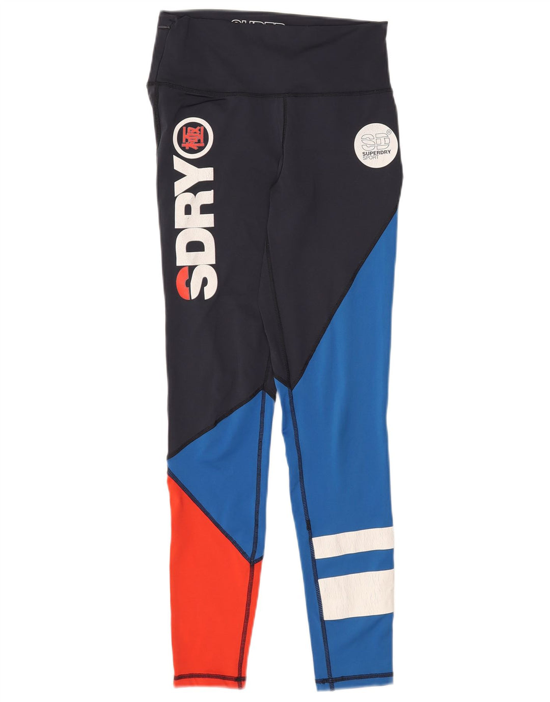 Leggings grafici da donna Superdry UK 8 Small Blu navy Colorblock