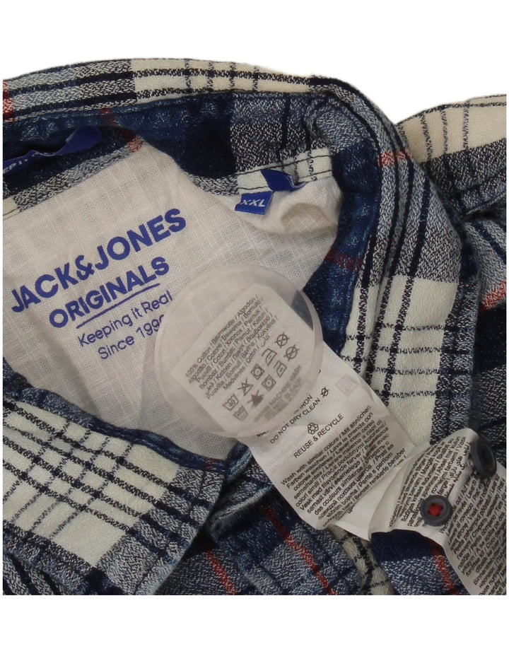 JACK & JONES Camicia in flanella da uomo 2XL Cotone a quadri blu