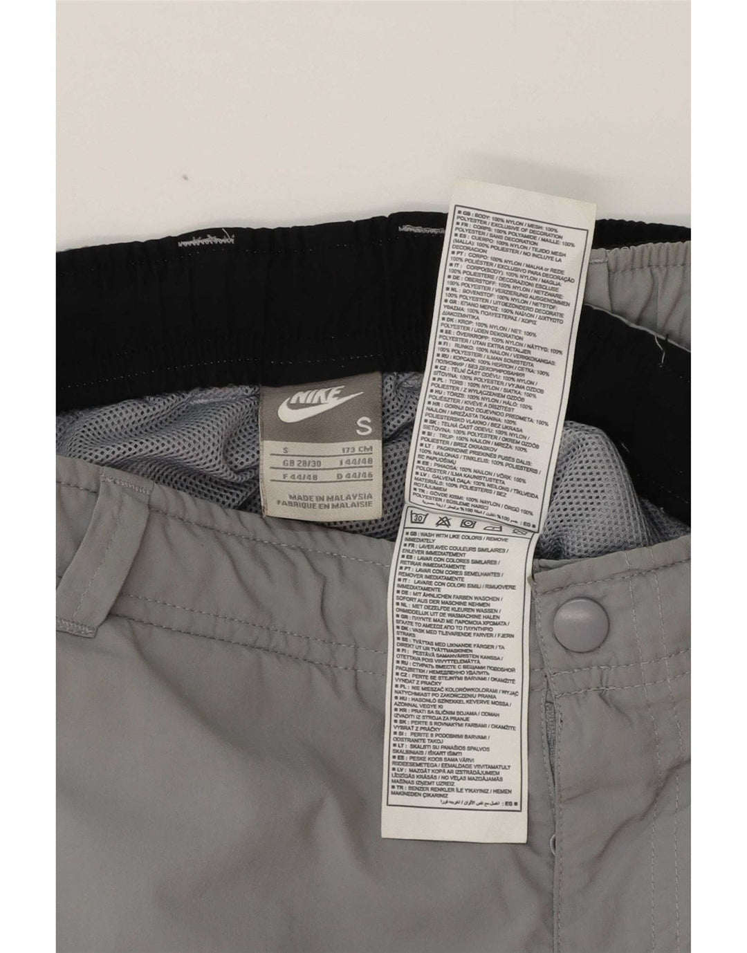 Pantaloncini cargo Nike da uomo piccoli W30 poliestere grigio