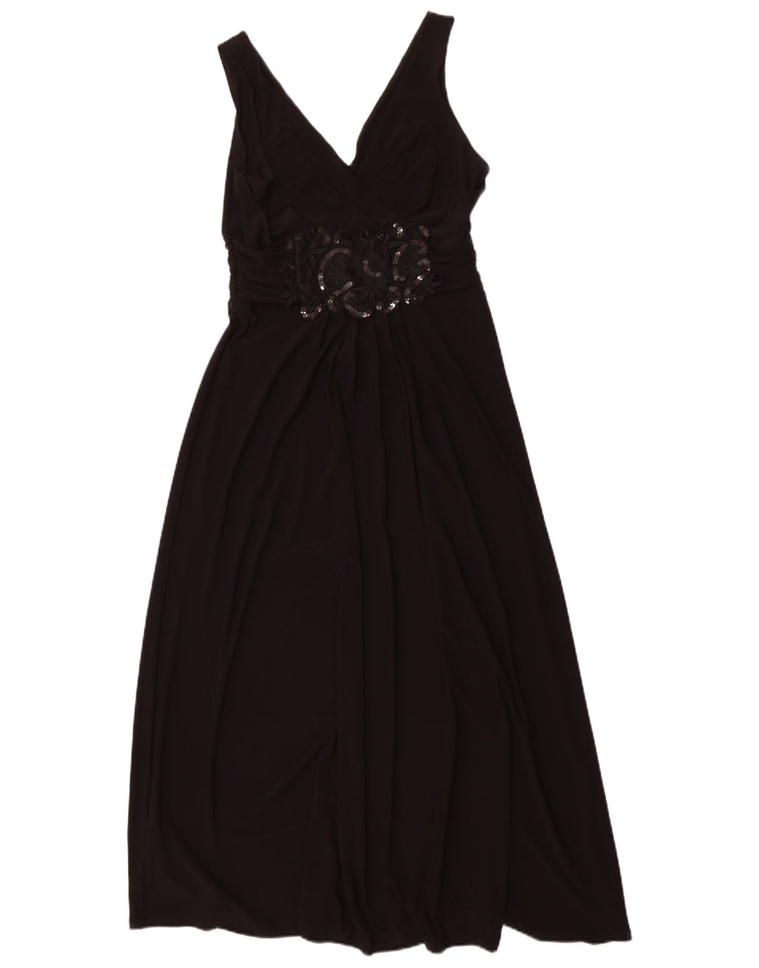 PHASE EIGHT Abito lungo senza maniche da donna UK 12 Poliestere nero medio