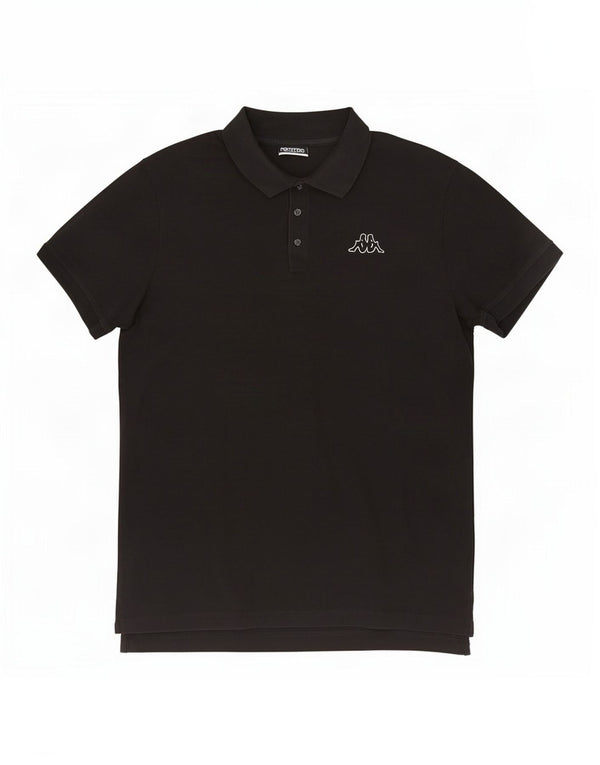 Polo Kappa Uomo Large Nera In Cotone