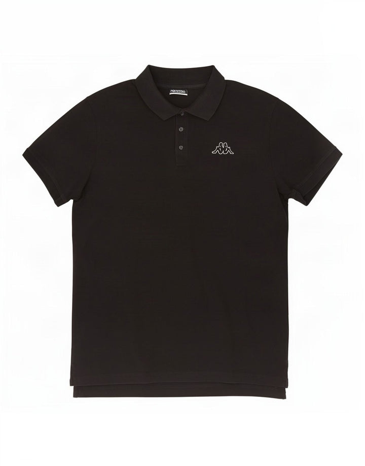 Polo Kappa Uomo Large Nera In Cotone