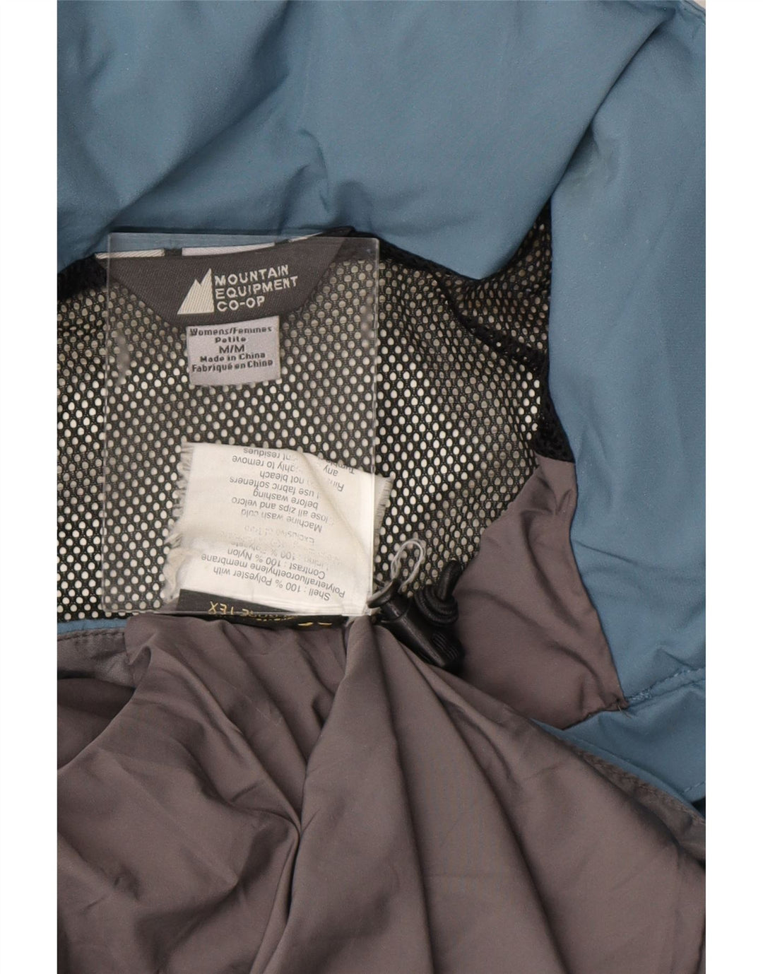 MOUNTAIN EQUIPMENT Giacca antipioggia da donna con cappuccio UK 14 Poliestere blu medio