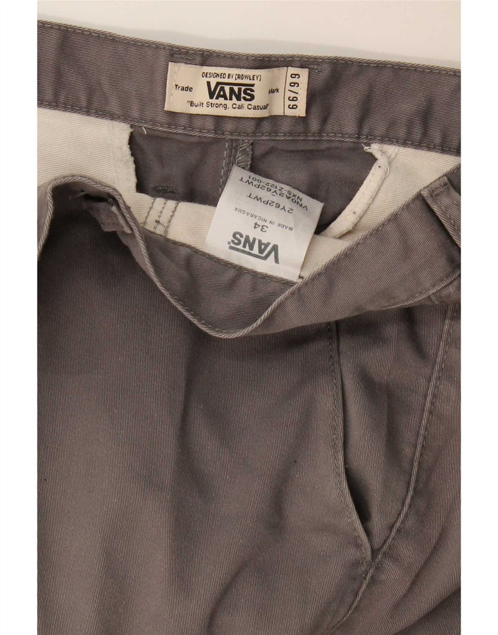 Pantaloni chino dritti da uomo Vans W34 L33 in cotone grigio