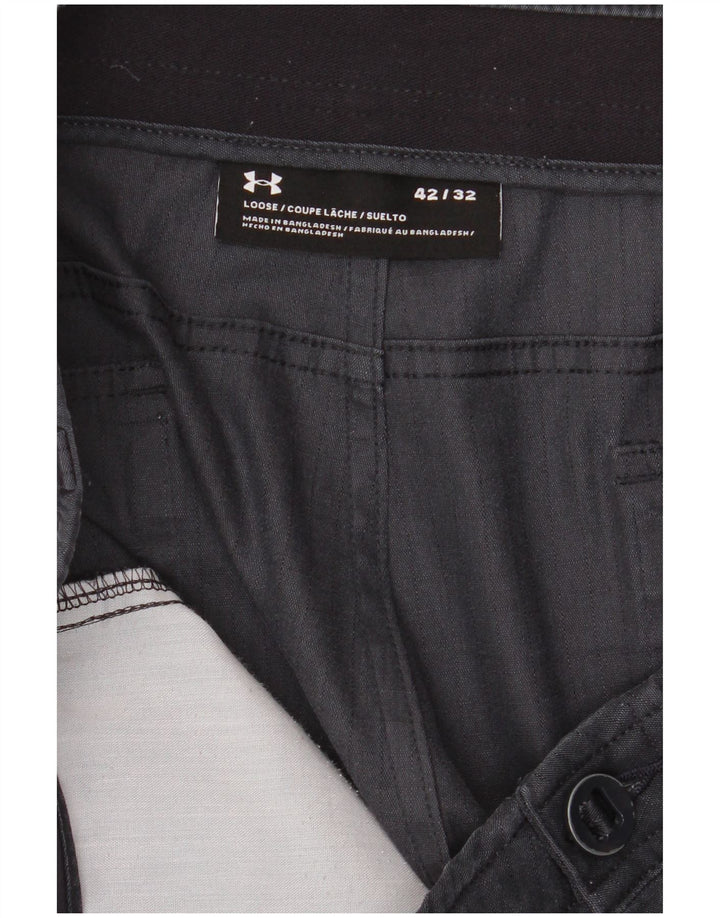 Pantaloni cargo dritti da uomo Under Armour W42 L32 Blu Navy