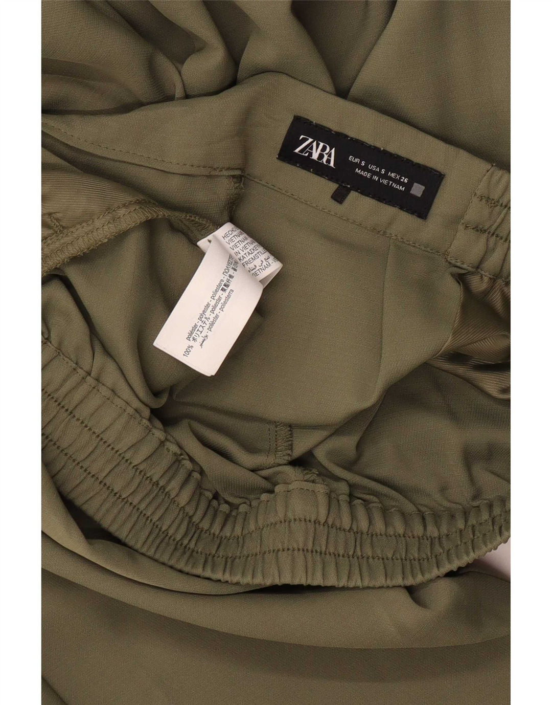 Pantaloni della tuta da donna Zara UK 8 Small Poliestere kaki
