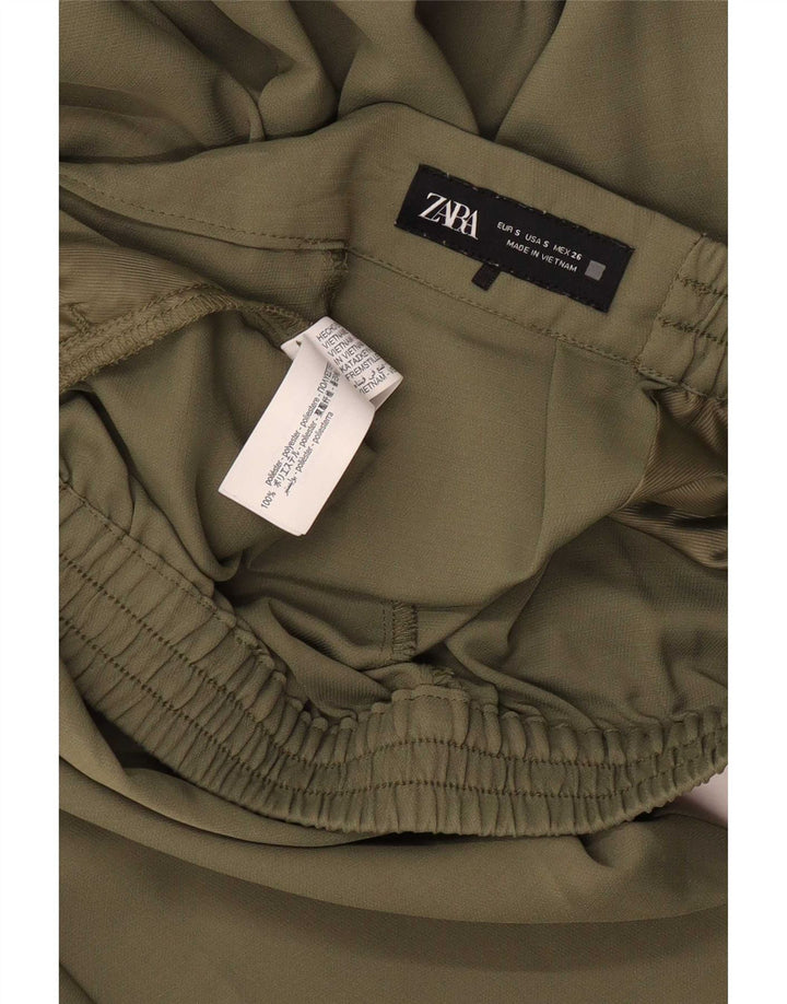 Pantaloni della tuta da donna Zara UK 8 Small Poliestere kaki
