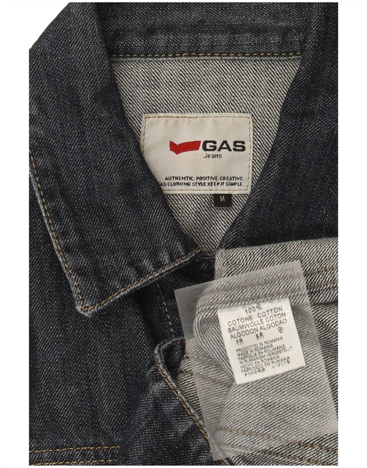 Giacca in denim corta da donna Gas UK 12 cotone blu navy medio