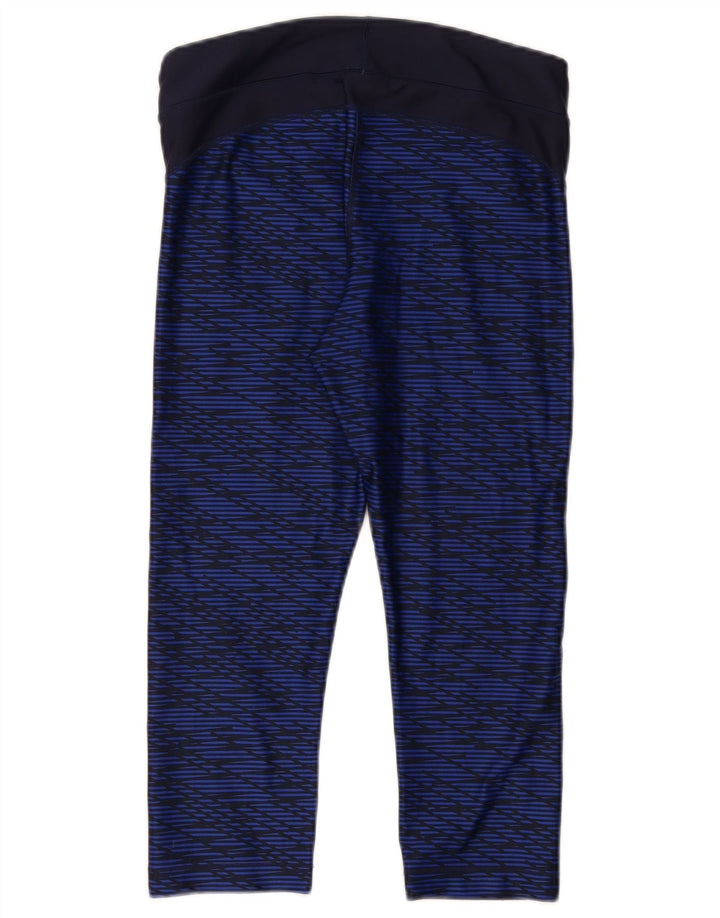 UNDER ARMOUR Leggings Capri da donna UK 14 Medio Blu Navy geometrico