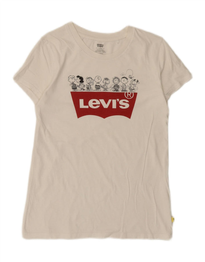 Levi's T-shirt grafica da donna Peanuts Top UK 6 XS Bianca