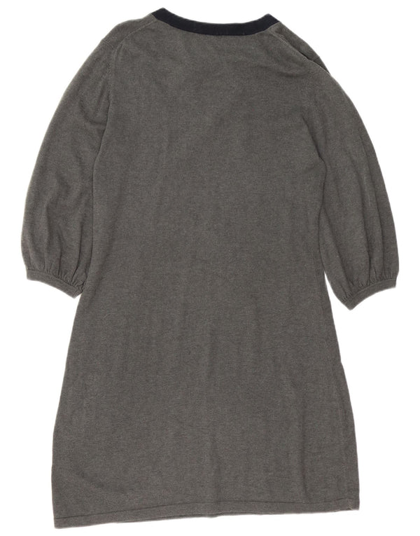 Abito maglione da donna con maniche a 3/4 Hobbs UK 14 grande cotone grigio