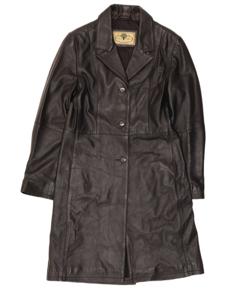 Cappotto in pelle da donna Hidepark UK 10 piccolo in pelle nera