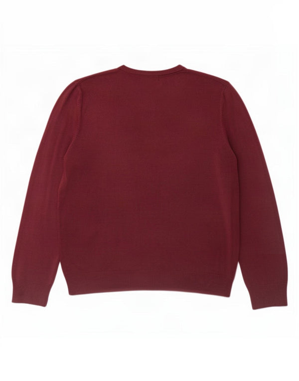 Maglione da uomo con scollo a V blu Harbour Marks & Spencer grande bordeaux