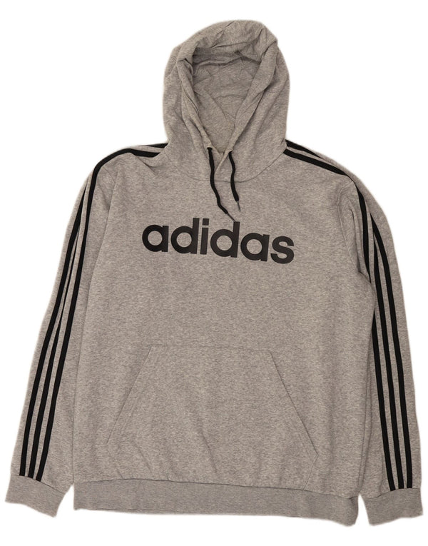 Felpa con cappuccio grafica da uomo Adidas XL in cotone grigio