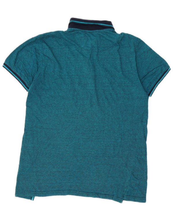 Polo da uomo Regular Fit Pierre Cardin, cotone gessato medio turchese