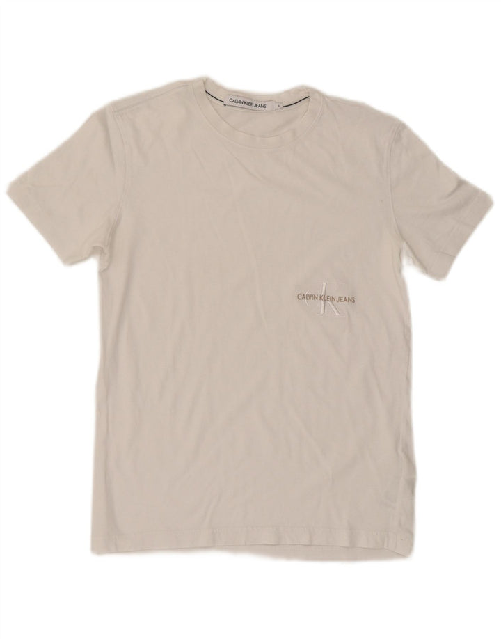T-shirt da uomo Calvin Klein Jeans Top piccola in cotone bianco