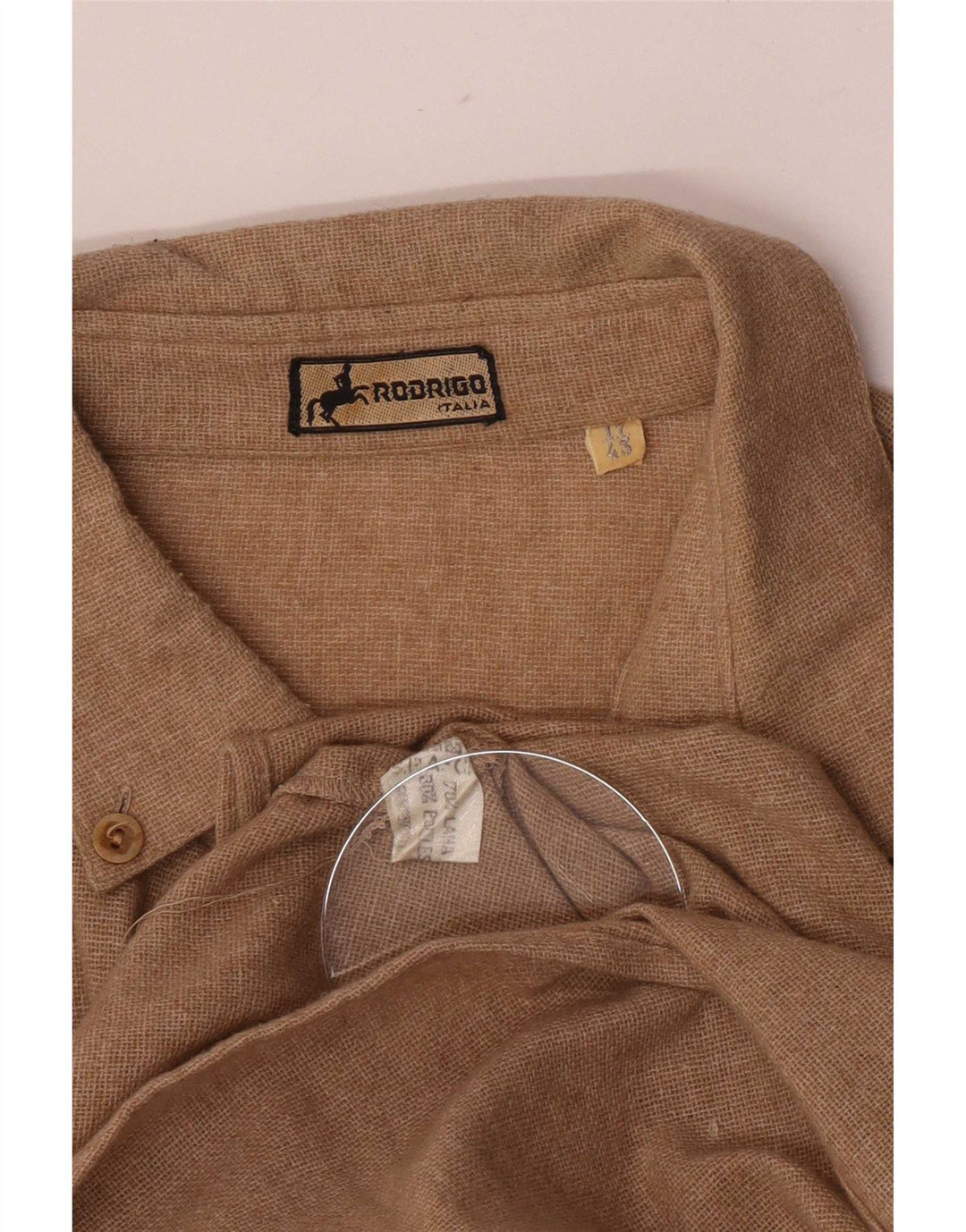 Camicia da uomo Rodrigo Taglia 43 17 XL Lana beige