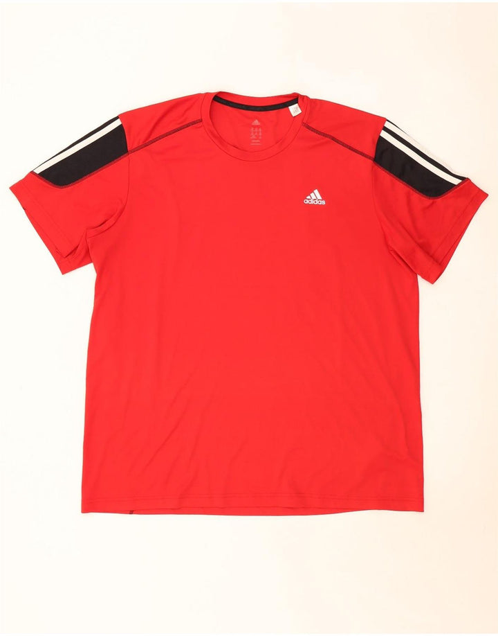 T-shirt ADIDAS da uomo Climalite Top 2XL Poliestere color block rosso