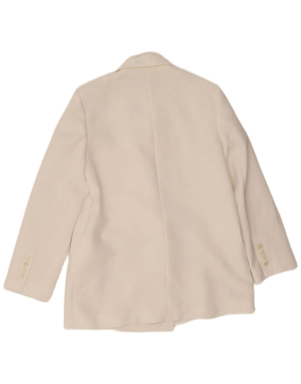 Giacca blazer doppiopetto da donna Zara UK 14 poliestere bianco medio