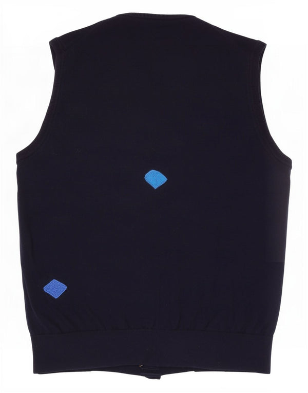 Canotta con grafica da donna John Lewis UK 14 Lana merino media blu navy