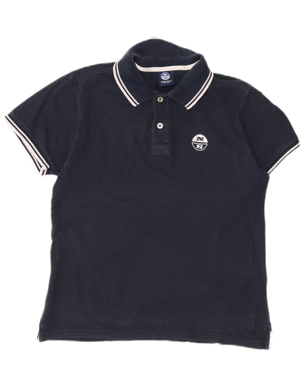 Polo North Sails da Ragazzo 13-14 Anni in Cotone a Righe Blu Navy