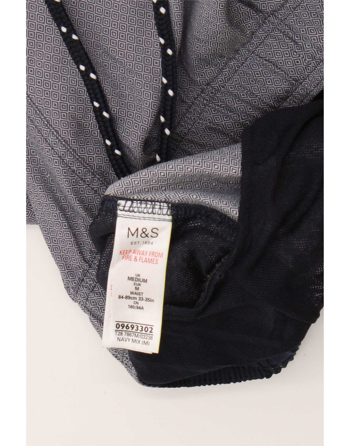 Pantaloncini sportivi da uomo Marks & Spencer medio cotone geometrico blu navy
