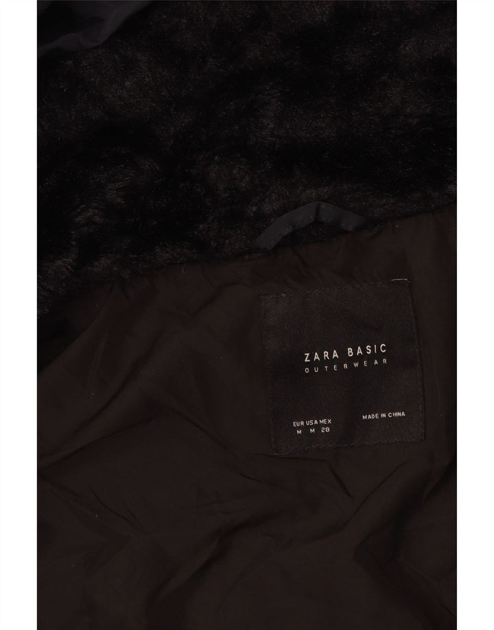 Cappotto imbottito da donna ZARA UK 14 medio blu navy in poliestere