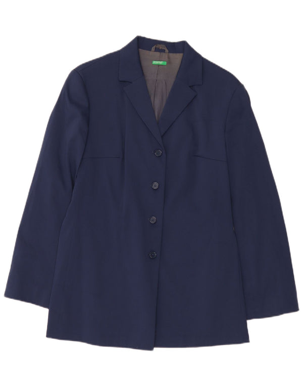 Cappotto Donna Benetton IT 44 Medio Blu Navy Poliestere