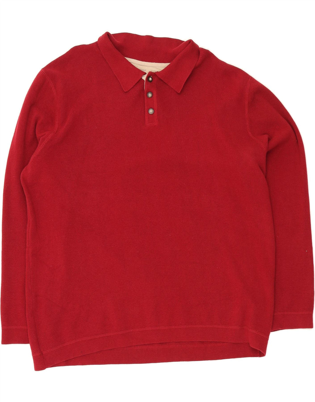 EDDIE BAUER Mens Polo Neck Jumper Sweater 2XL Red Cotton Vintage Eddie Bauer and Second-Hand Eddie Bauer from Messina Hembry 