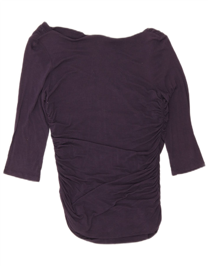 Phase Eight Top da donna con spalle scoperte e maniche a 3/4 UK 12 Viscosa viola medio