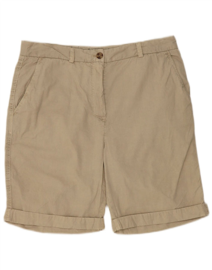 Pantaloncini chino da donna Marks & Spencer UK 12 medi W32 cotone beige