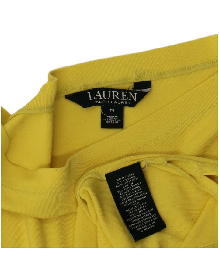 Camicetta da donna Ralph Lauren Top UK 12 cotone giallo medio