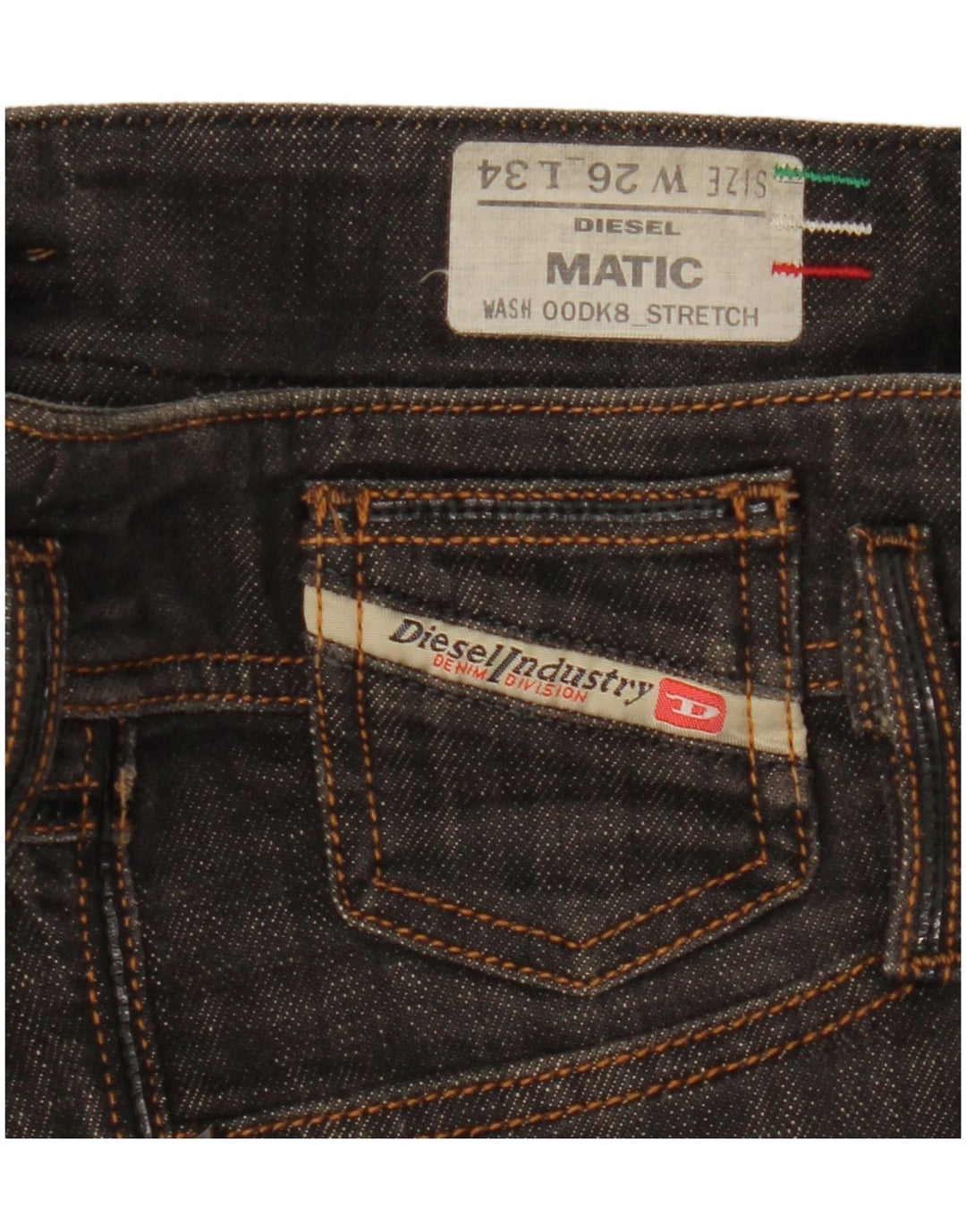 Jeans dritti Matic da donna Diesel W26 L31 cotone nero