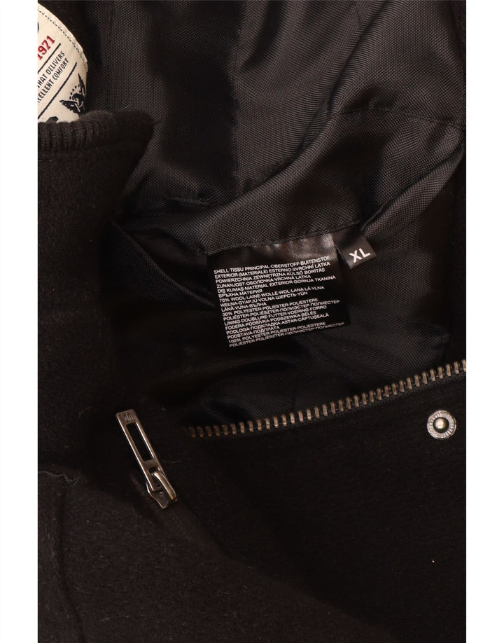 ANGELO LITRICO Giubbotto bomber militare da uomo UK 42 XL Lana nera