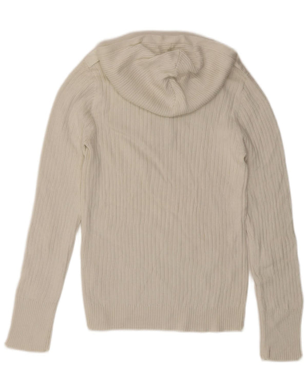 CALVIN KLEIN JEANS maglione con cappuccio da donna UK 18 XL cotone bianco