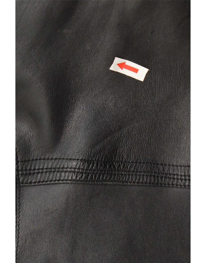 Angelo Litrico Giubbotto Bomber in Pelle da Uomo IT 50 Large in Pelle Nera
