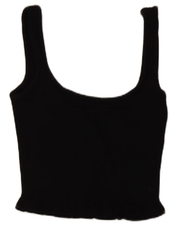 Top corto da donna Zara UK 8 piccolo in viscosa nera