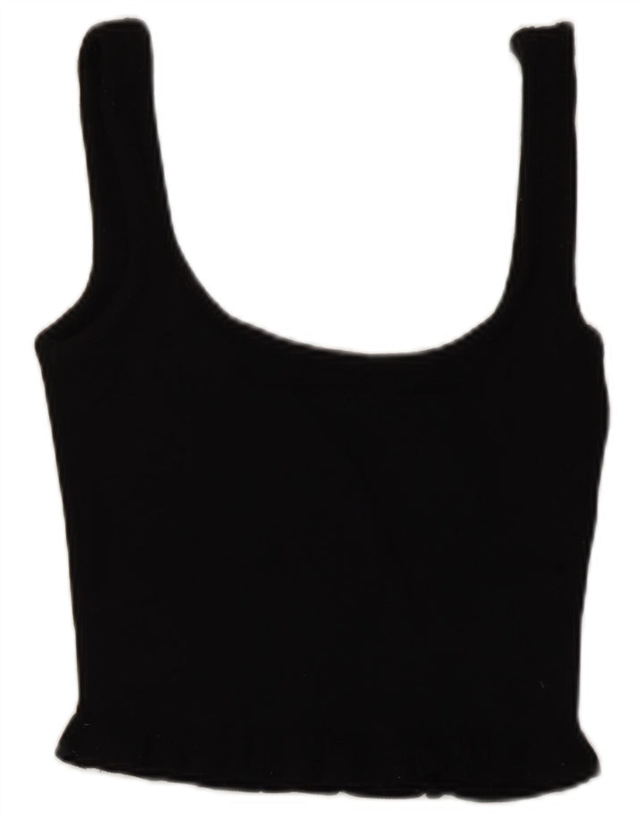 Top corto da donna Zara UK 8 piccolo in viscosa nera